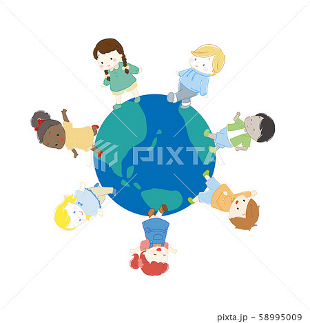 世界中の子どもたち 地球のイラスト素材 [58995009] - PIXTA