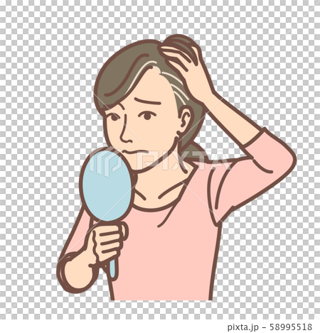 白髪を気にする女性 58995518