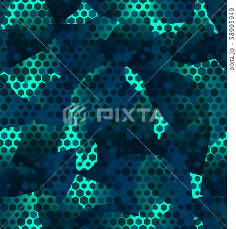 Texture of military futuristic camouflage seamless pattern vector illustration Texture of military futuristic camouflage seamless pattern vector illustration 58995949