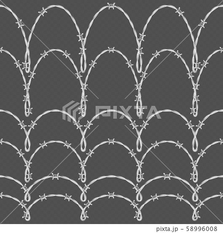 Metal barbed wire horizontal seamless border template and elements object. EPS 10 Metal barbed wire horizontal seamless border template and elements object. EPS 10 58996008