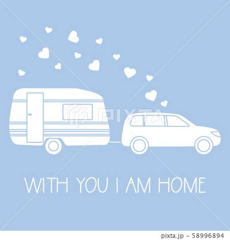 Car, trailer Valentine's day, wedding. Romantic Car, trailer Valentine's day, wedding. Romantic 58996894