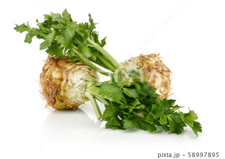 Group of celeriac isolated on white background 58997895