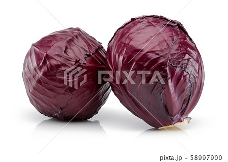 Group of red cabbages isolated on white Group of red cabbages isolated on white 58997900