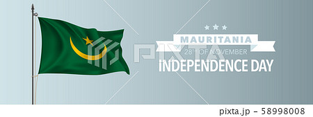 Mauritania happy independence day greeting card, banner vector illustration 58998008