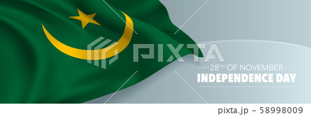 Mauritania independence day vector banner, greeting card. 58998009