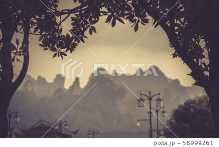 View of rocky karst mountain formations in View of rocky karst mountain formations in 58999261
