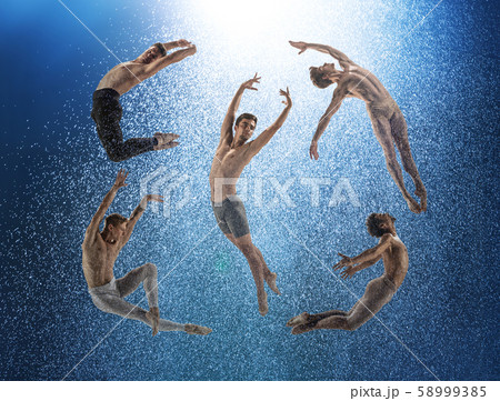 The group of modern ballet dancers. Contemporary art ballet The group of modern ballet dancers. Contemporary art ballet 58999385