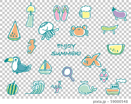 Hand-drawn summer image icon Hand-drawn summer image icon 59000548