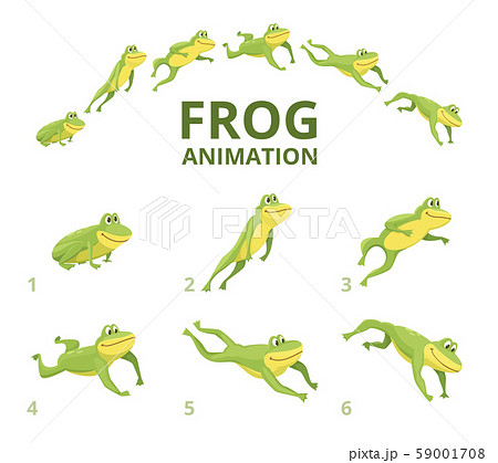 Frog Jumping Animation Various Keyframes For のイラスト素材