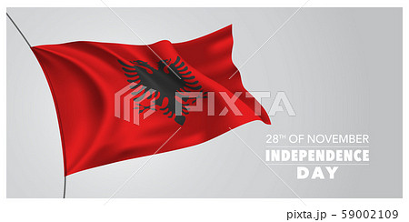 Albania independence day greeting card, banner, horizontal vector illustration 59002109
