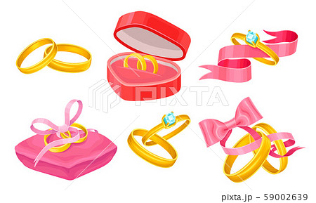 Engagement Rings With Bow and Ribbons Vector Set Engagement Rings With Bow and Ribbons Vector Set 59002639