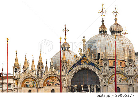 Basilica and Cathedral of San Marco isolated on white - Venice Italy Basilica and Cathedral of San Marco isolated on white - Venice Italy 59005277