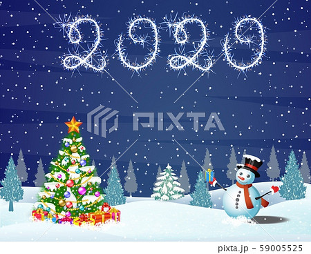 Christmas landscape at night 59005525