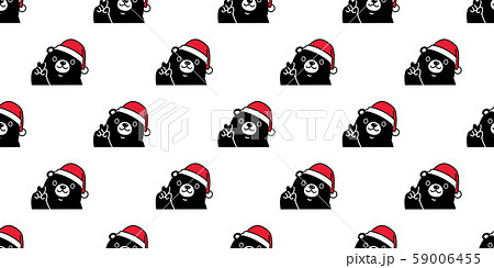 bear seamless pattern Christmas vector Santa Claus hat scarf isolated repeat wallpaper teddy cartoon tile background illustration doodle black design 59006455