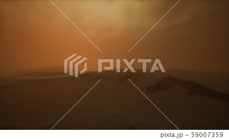 8K Sandstorm in desert at sunset 59007359