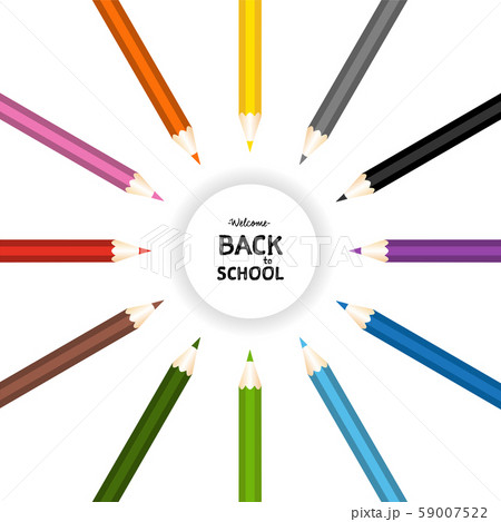 Back to school with color pencils on isolated Back to school with color pencils on isolated 59007522