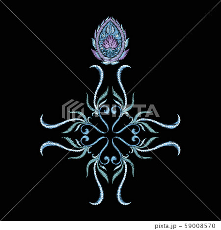 Pattern with traditional paisley. Floral vector 59008570