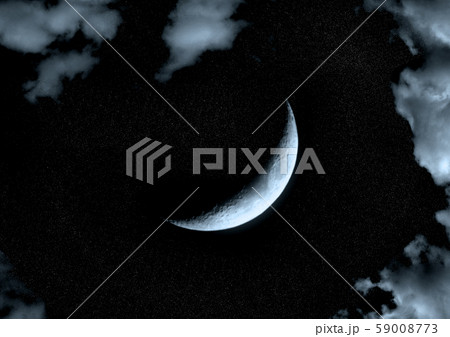 The moon in the night sky 59008773