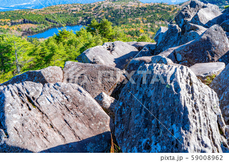 高見石から眺める白駒の池 秋 【長野県】 高見石から眺める白駒の池 秋 【長野県】 59008962