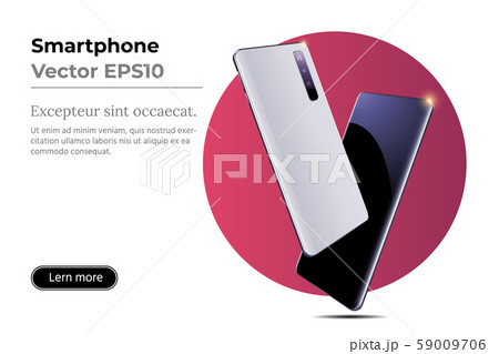 Two Smartphones with Frameless Blank Screen in Rotated Position. Two Smartphones with Frameless Blank Screen in Rotated Position. 59009706