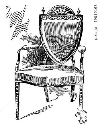 Hepple white Arm chair vintage illustration Hepple white Arm chair vintage illustration 59010168