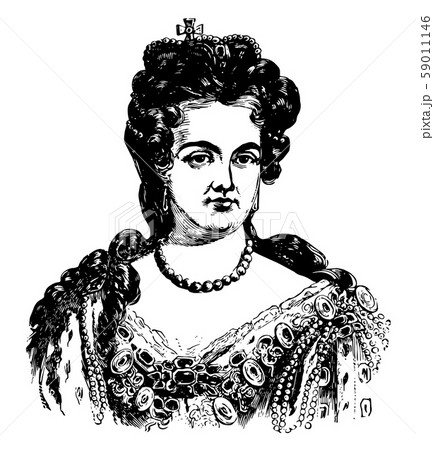 Queen Anne Vintage Illustrationのイラスト素材