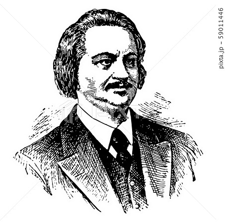 Honore de Balzac vintage illustration 59011446