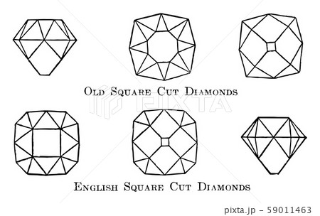 Square Cut Diamonds vintage illustration. 59011463