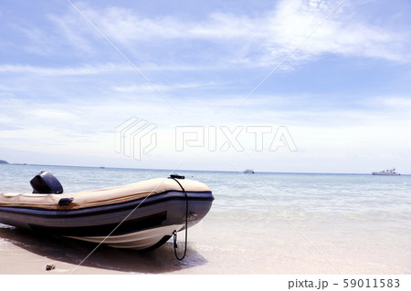 Boat on beach in sea. Thailand beach 59011583