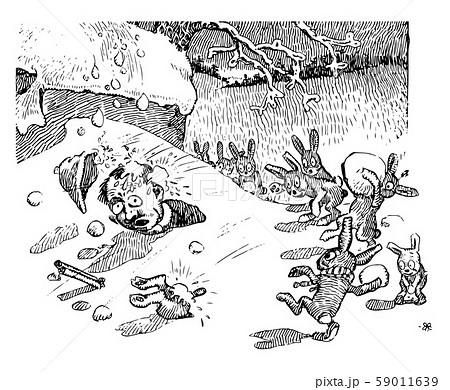 Rabbit Revenge vintage illustration Rabbit Revenge vintage illustration 59011639