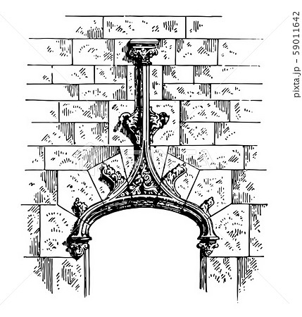 Accolade mouldings vintage engraving. 59011642