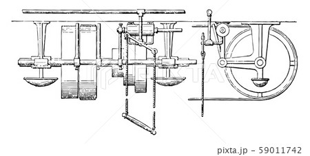 Pneumatic Belt Shifter, vintage illustration. 59011742