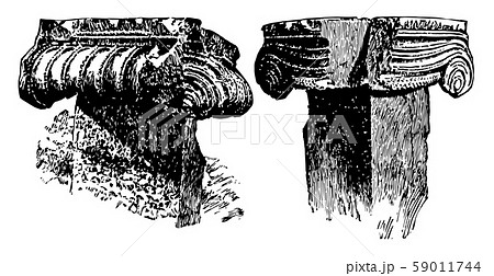 Angle to Capital column vintage engraving. Angle to Capital column vintage engraving. 59011744