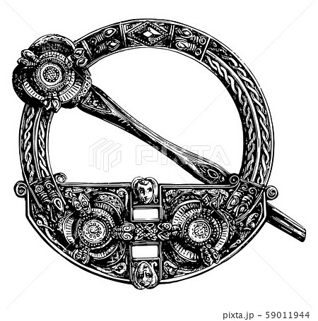 Round Brooch is a circular design, vintage 59011944