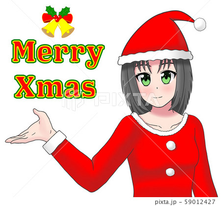 サンタ衣装の女の子 Marryxmas のイラスト素材