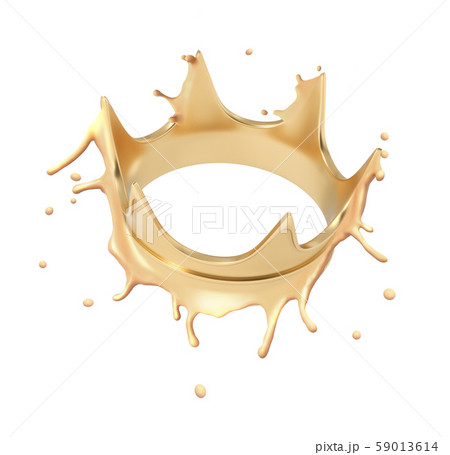 3d Rendering Of Golden Crown Splashing Isolated のイラスト素材 59013614 Pixta