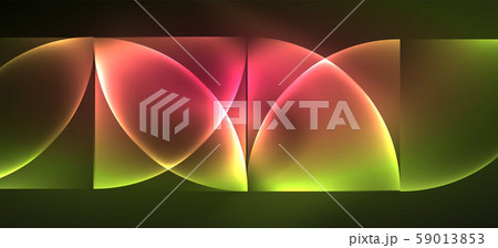Techno glowing glass geometric shapes vector background, futuristic dark template with neon light Techno glowing glass geometric shapes vector background, futuristic dark template with neon light 59013853