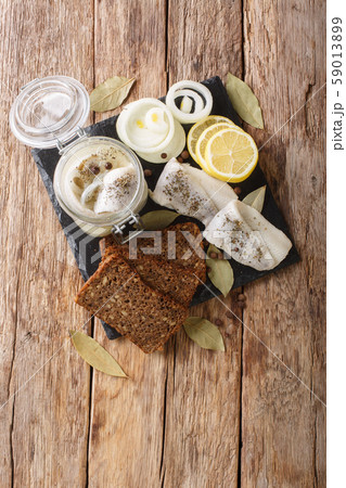 Polish salted herring with onions, vinegar, spices 59013899