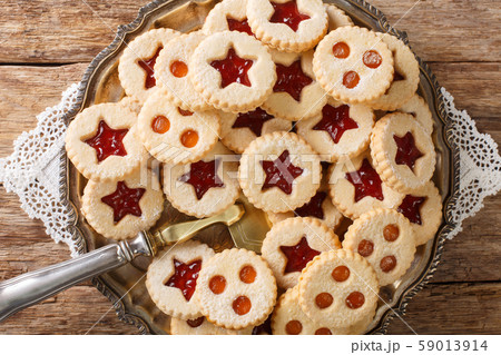Tasty cookies sandwich with jam. Traditional Tasty cookies sandwich with jam. Traditional 59013914