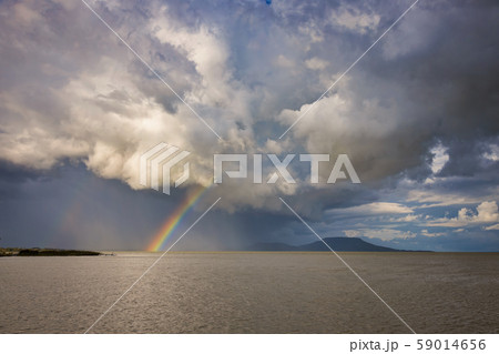 Big powerful storm clouds over the Lake Balaton of Big powerful storm clouds over the Lake Balaton of 59014656