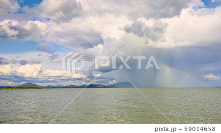 Big powerful storm clouds over the Lake Balaton of 59014658