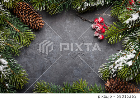 Christmas card with decorated fir tree Christmas card with decorated fir tree 59015265