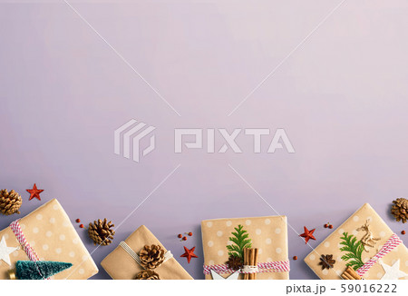 Handmade Christmas gift boxes with ornaments 59016222