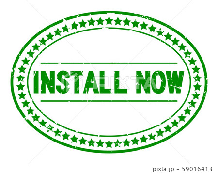 Grunge install now word oval rubber seal stamp Grunge install now word oval rubber seal stamp 59016413