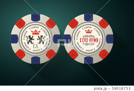 Casino gambling chips top view - casino chips with 59016753