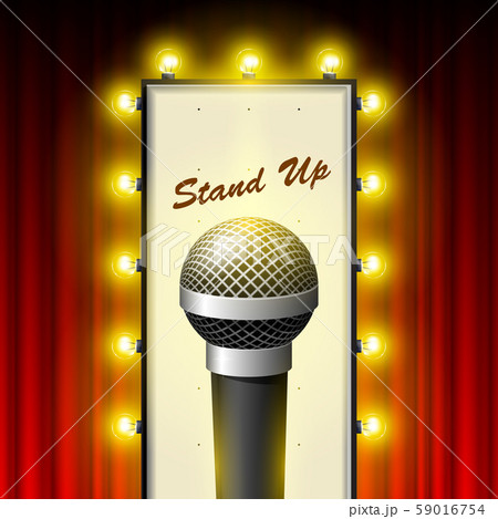 Stand up comedy show - microphone and retro movie 59016754