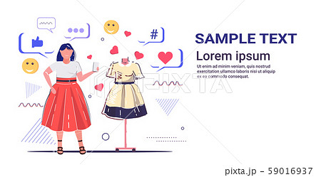 girl choosing new dress woman customer using online mobile app social media network concept modern girl choosing new dress woman customer using online mobile app social media network concept modern 59016937