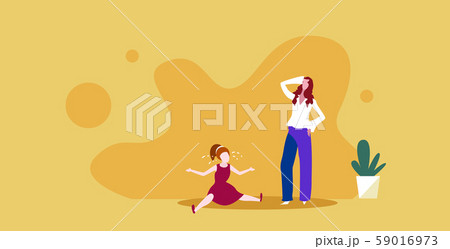 stressed exhausted mother with little crying daughter parenthood problems depression concept family stressed exhausted mother with little crying daughter parenthood problems depression concept family 59016973