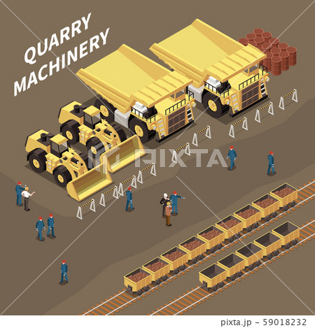 Quarry Machinery Isometric Illustration Quarry Machinery Isometric Illustration 59018232