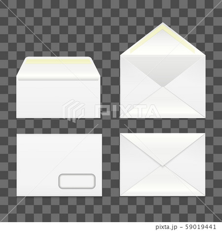 Realistic Detailed 3d White Blank Envelopes Template Mockup Set. Vector Realistic Detailed 3d White Blank Envelopes Template Mockup Set. Vector 59019441